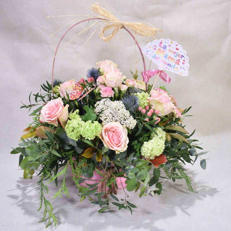 Cesta 10 rosas «Especial día de las Madres»